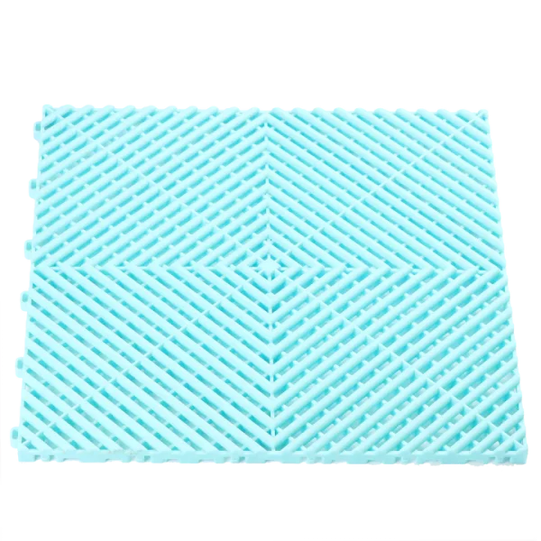 turquoise vented garage floor tile